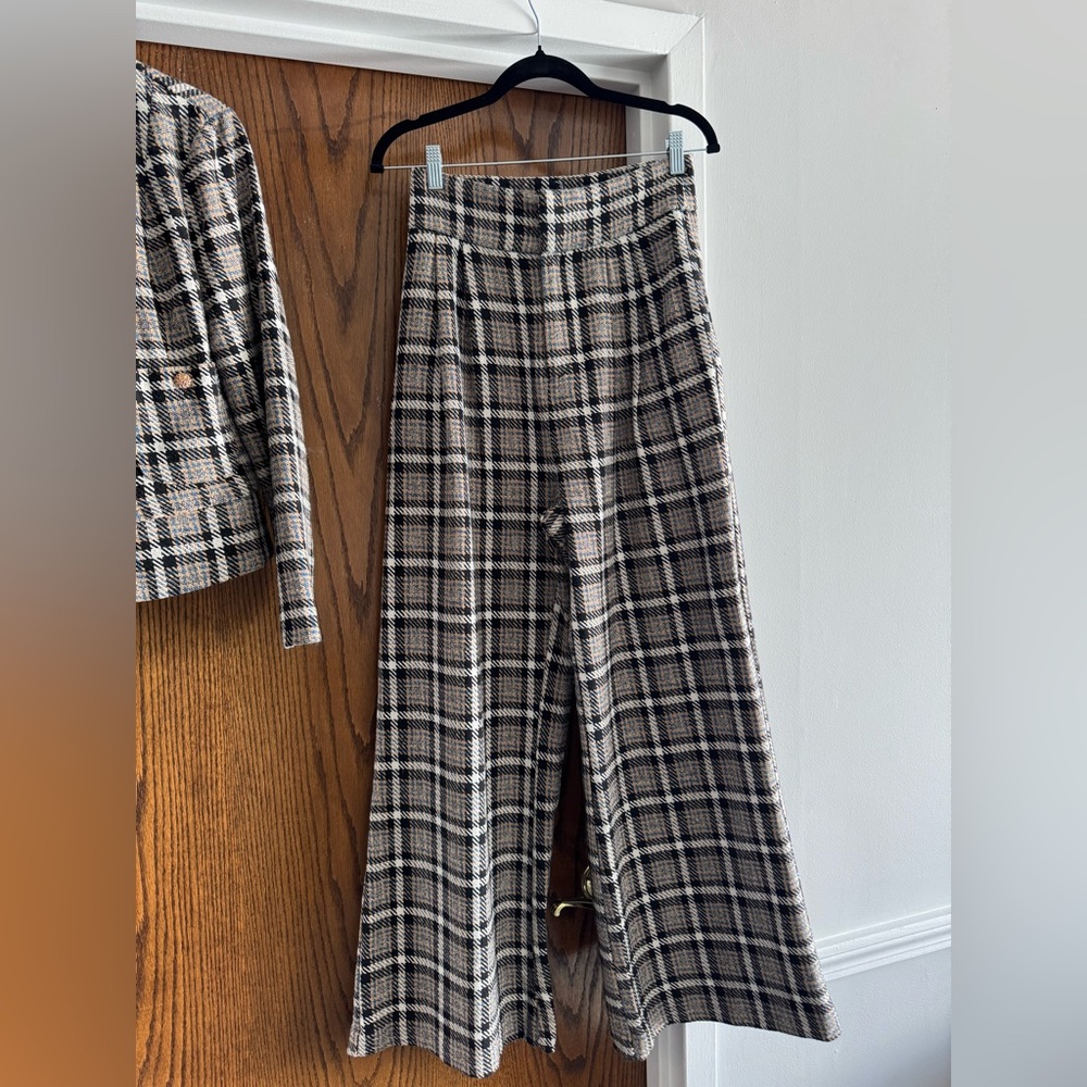Aura Houndstooth Plaid Patterned Jacket and Pants Suit Set - Picture 5 of 6
